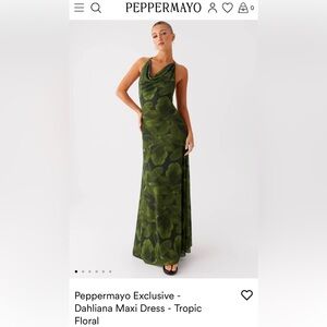 NWT Peppermayo Leaf Print Green Maxi Dress